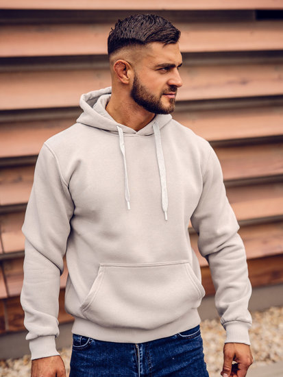 Sudadera tipo canguro con capucha para hombre gris Bolf 1004