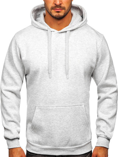 Sudadera tipo canguro con capucha para hombre gris claro Bolf 1004