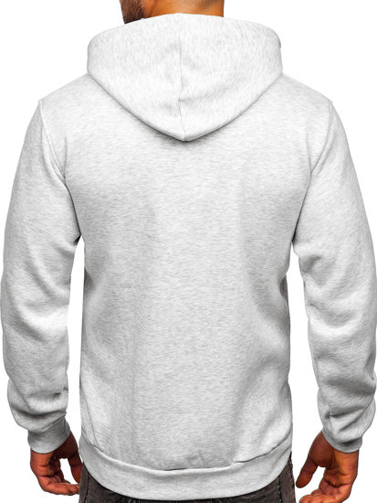 Sudadera tipo canguro con capucha para hombre gris claro Bolf 1004