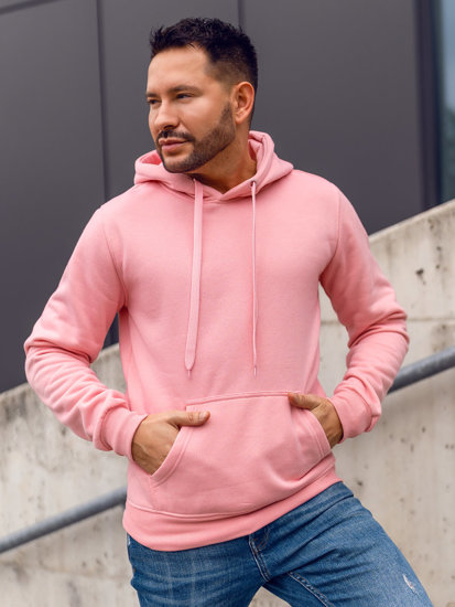 Sudadera tipo canguro con capucha para hombre rosa Bolf 2009A