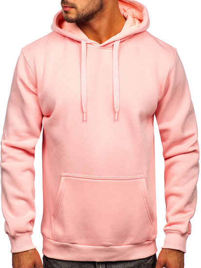 Sudadera tipo canguro con capucha para hombre rosa claro Bolf 1004