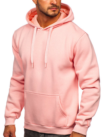 Sudadera tipo canguro con capucha para hombre rosa claro Bolf 1004