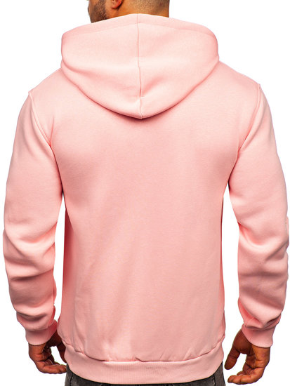 Sudadera tipo canguro con capucha para hombre rosa claro Bolf 1004