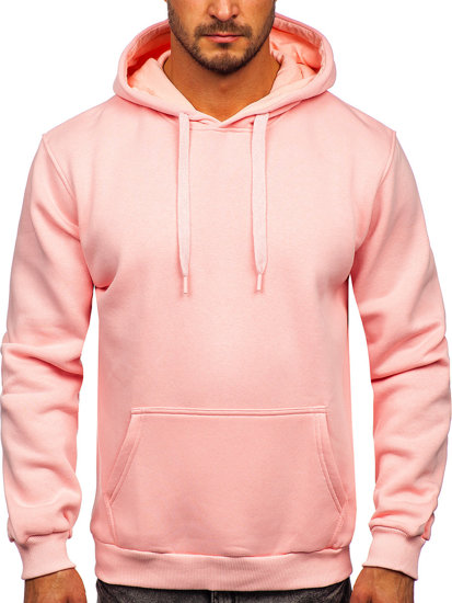 Sudadera tipo canguro con capucha para hombre rosa claro Bolf 1004