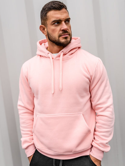 Sudadera tipo canguro con capucha para hombre rosa claro Bolf 2009-38A