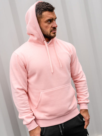 Sudadera tipo canguro con capucha para hombre rosa claro Bolf 2009-38A