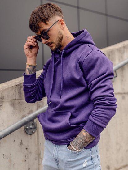 Sudadera tipo canguro con capucha para hombre violeta Bolf 2009A