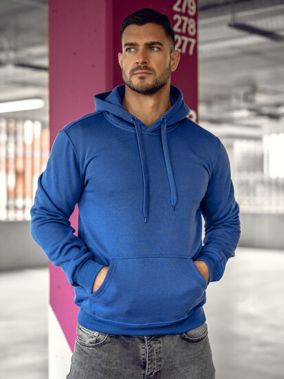 Sudadera tipo canguro para hombre azul medio Bolf 2009A