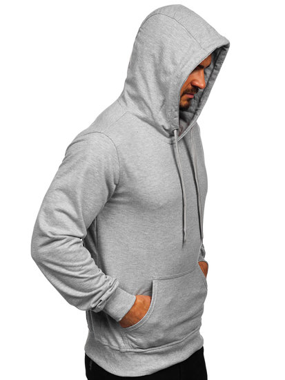 Sudadera tipo canguro para hombre con capucha color gris Bolf B10003