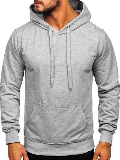 Sudadera tipo canguro para hombre con capucha color gris Bolf B10003