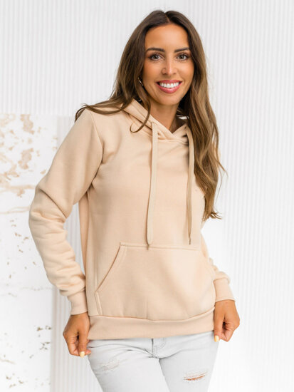 Sudadera tipo canguro para mujer beige claro Bolf W02B