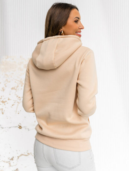 Sudadera tipo canguro para mujer beige claro Bolf W02B