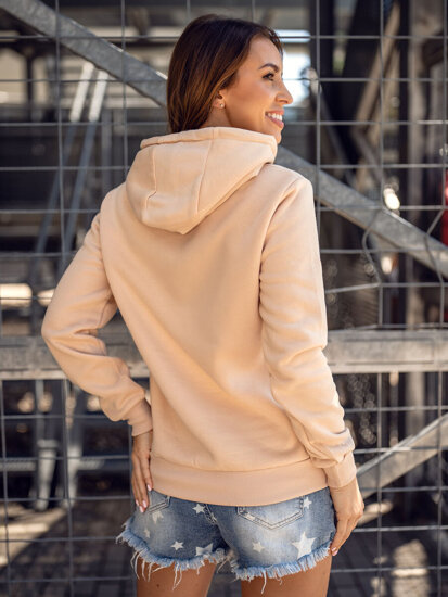 Sudadera tipo canguro para mujer beige claro Bolf W02B