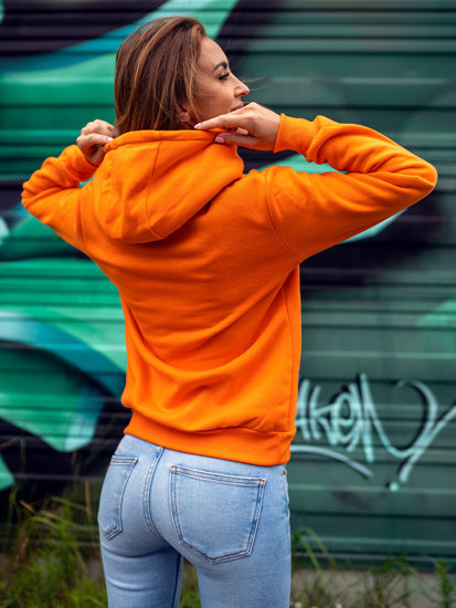 Sudadera tipo canguro para mujer naranja Bolf W02B