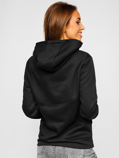 Sudadera tipo canguro para mujer negro Bolf W02B