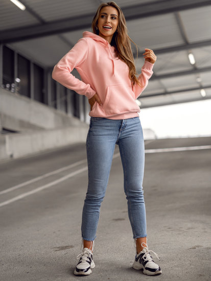 Sudadera tipo canguro para mujer rosa claro Bolf W02B-56