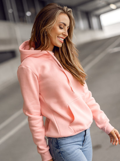 Sudadera tipo canguro para mujer rosa claro Bolf W02B-56