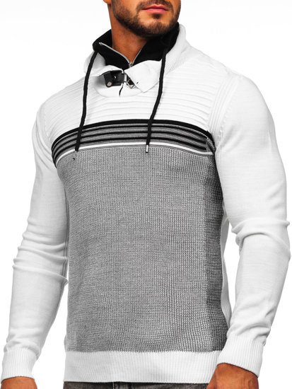 Suéter con cuello alto para hombre color blanco Bolf 1051