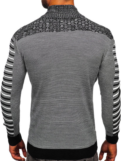 Suéter con cuello alto para hombre color negro Bolf 1028