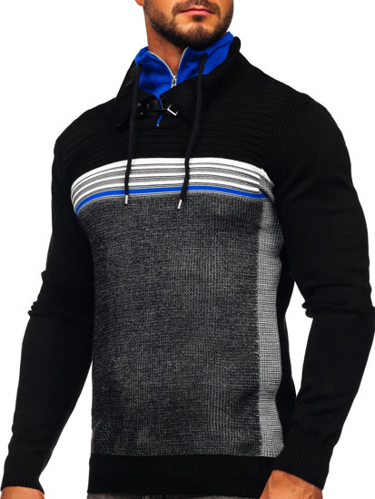 Suéter con cuello alto para hombre color negro Bolf 1051