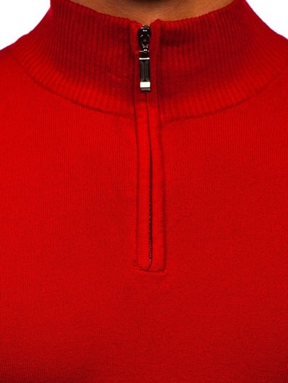 Suéter con cuello alto para hombre color rojo Bolf YY08