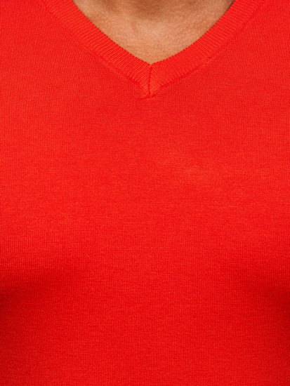 Suéter con cuello en v para hombre color naranja Bolf YY03