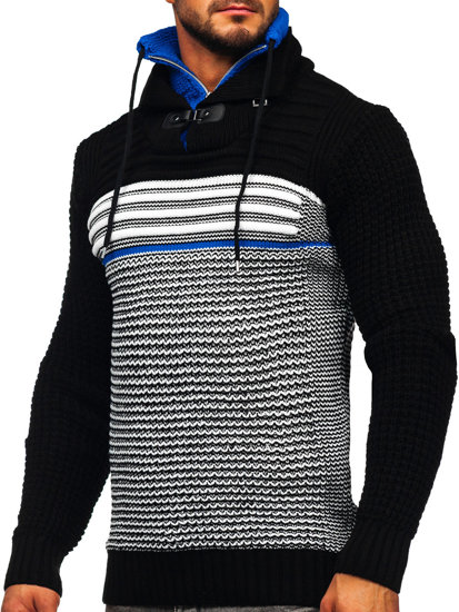 Suéter grueso con cuello alto para hombre color negro y azul Bolf 2026