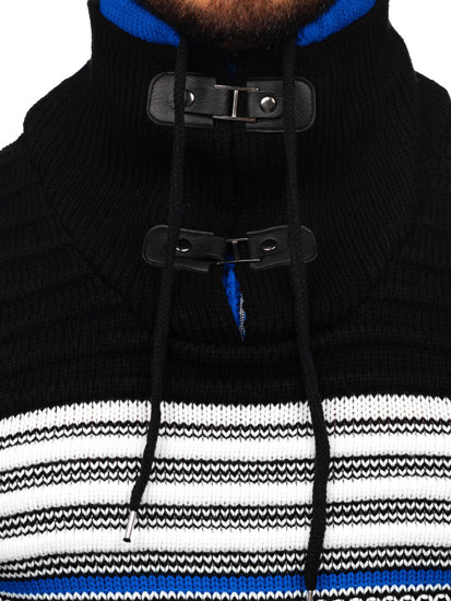 Suéter grueso con cuello alto para hombre color negro y azul Bolf 2026