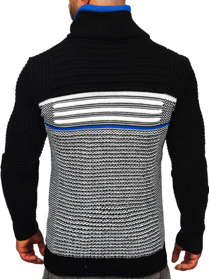 Suéter grueso con cuello alto para hombre color negro y azul Bolf 2026