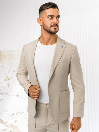 Traje casual para hombre beige claro Bolf 09