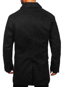 Abrigo con botonadura doble con cuello alto de invierno para hombre  negro Bolf 1048C