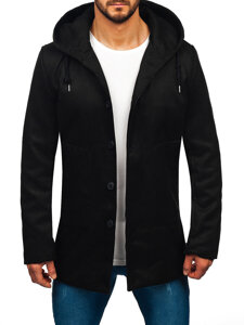 Abrigo de invierno con capucha para hombre negro Bolf 79B3A1-197