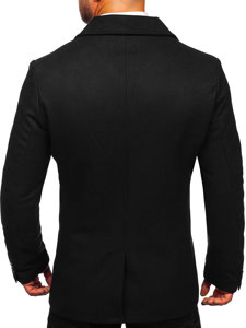 Abrigo de invierno cruzado negro para hombre con cuello alto Bolf 8801