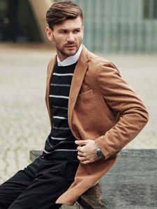 Abrigo de invierno para hombre color camel Bolf 1047-1