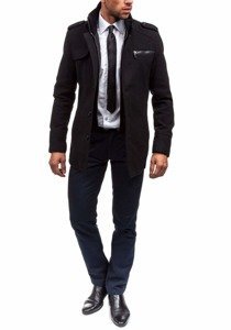 Abrigo de invierno para hombre negro Bolf 8856B