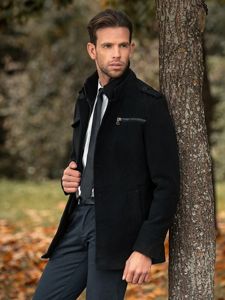 Abrigo de invierno para hombre negro Bolf 8856B