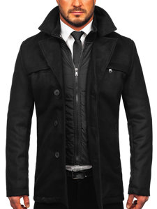 Abrigo de invierno para hombre negro Bolf M3137