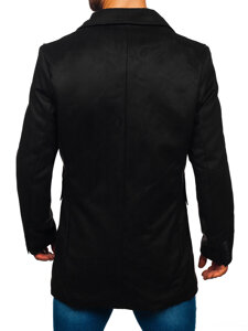 Abrigo largo de doble botonadura de invierno para hombre negro Bolf 79B3A1-073