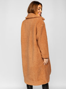 Abrigo largo forrado de invierno para mujer camel Bolf AN105A