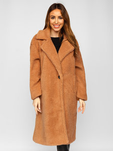 Abrigo largo forrado de invierno para mujer camel Bolf AN105A