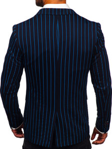 Americana casual de rayas para hombre azul oscuro y azul Bolf 1652