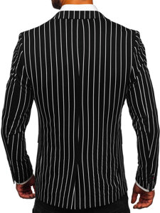 Americana casual de rayas para hombre negro y blanco Bolf 1652