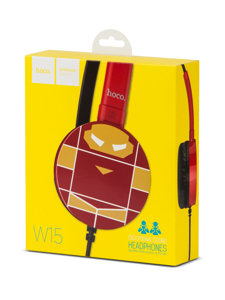 Auriculares con cable y micrófono de Iron Man para niños color rojo W15IM