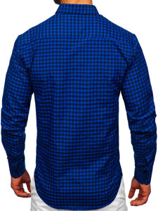 Camisa a cuadros vichy de manga larga para hombre cobalto Bolf 22747