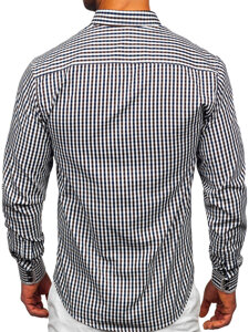 Camisa a cuadros vichy de manga larga para hombre marrón Bolf 4712