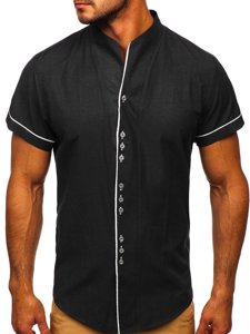 Camisa a manga corta para hombre color negro Bolf 5518