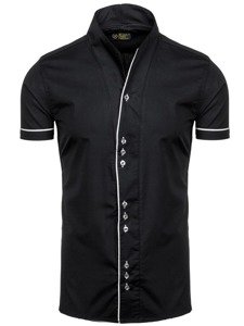 Camisa a manga corta para hombre color negro Bolf 5518