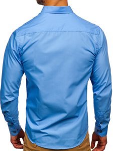 Camisa a manga larga para hombre color azul celeste Bolf 20715