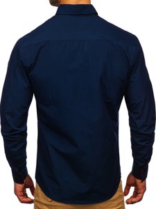 Camisa a manga larga para hombre color azul oscuro Bolf 20725