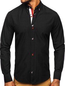 Camisa a manga larga para hombre color negro Bolf 20710